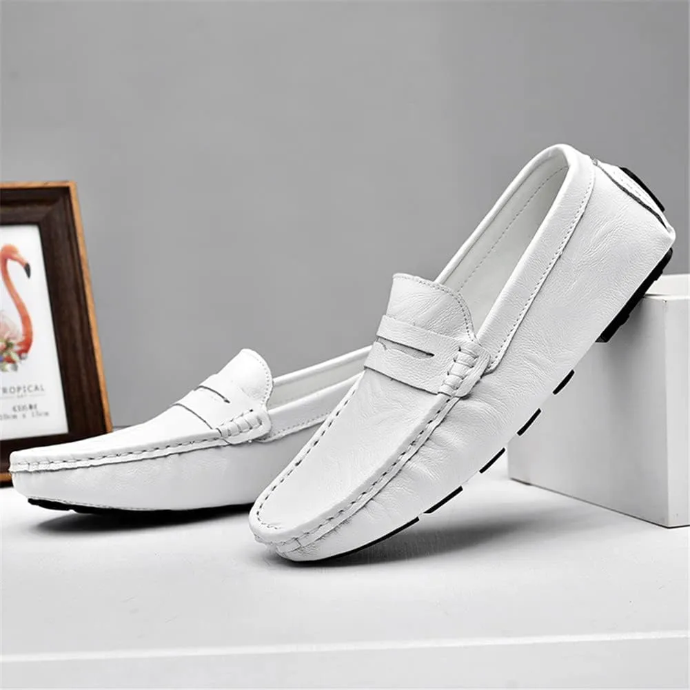 LEADER SHOW Men's Penny Loafers Moccasin Slip on Flats Boat Casual Dress Driving Shoes