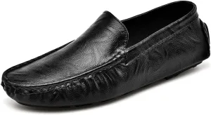 LEADER SHOW Men's Penny Loafers Moccasin Slip on Flats Boat Casual Dress Driving Shoes