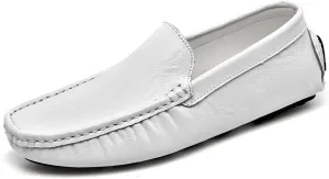 LEADER SHOW Men's Penny Loafers Moccasin Slip on Flats Boat Casual Dress Driving Shoes