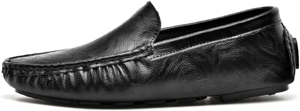 LEADER SHOW Men's Penny Loafers Moccasin Slip on Flats Boat Casual Dress Driving Shoes