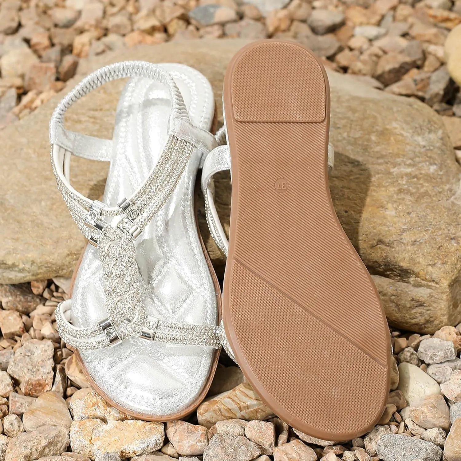 Lightweight Flat Sandals for Women Comfortable Ankle Strap Outdoor Walking Shoes Plantar Fasciitis Sandals
