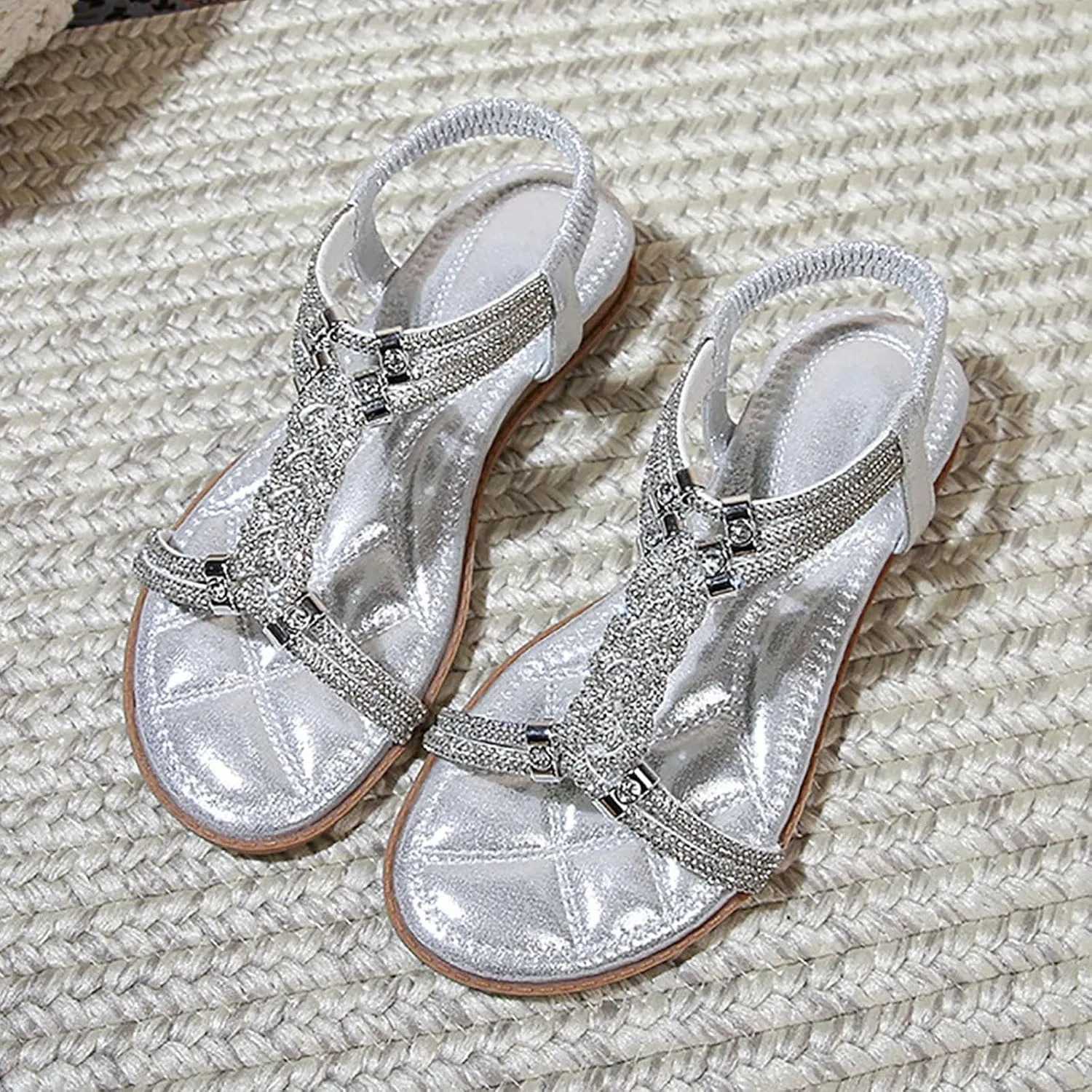 Lightweight Flat Sandals for Women Comfortable Ankle Strap Outdoor Walking Shoes Plantar Fasciitis Sandals