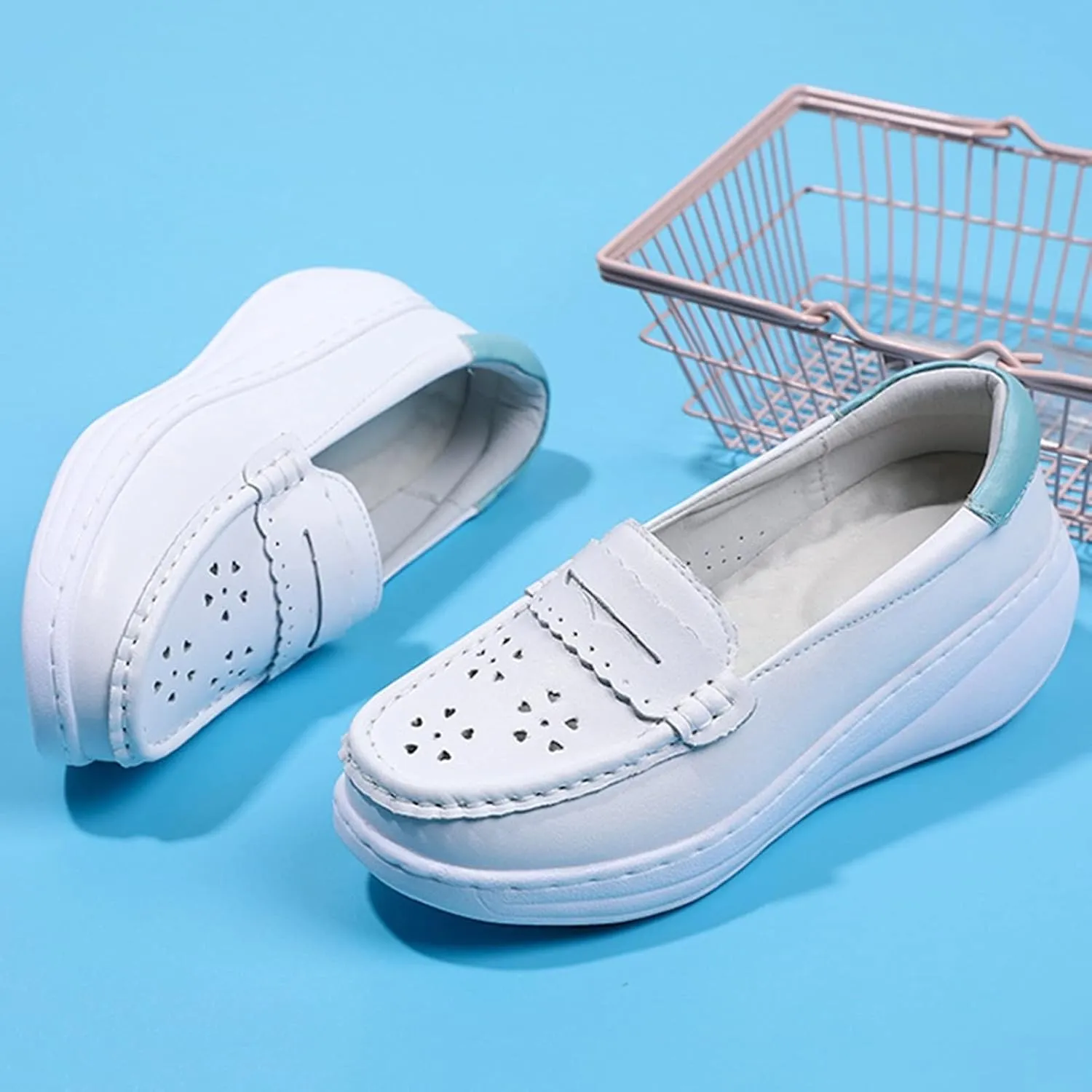 Loafer Work Nursing Shoes,Breathable Lightweight Chef Shoes for Women Food Service,Oil and Slip-Resistant Orthopedic Healthcare Nurse Shoes,with Arch Support