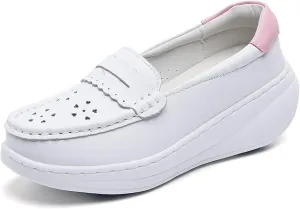 Loafer Work Nursing Shoes,Breathable Lightweight Chef Shoes for Women Food Service,Oil and Slip-Resistant Orthopedic Healthcare Nurse Shoes,with Arch Support