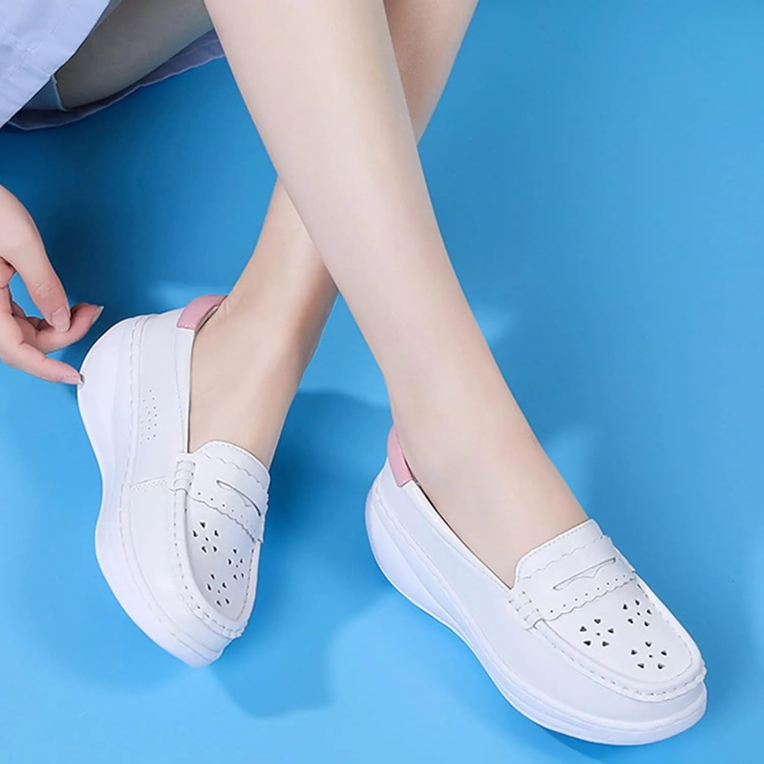 Loafer Work Nursing Shoes,Breathable Lightweight Chef Shoes for Women Food Service,Oil and Slip-Resistant Orthopedic Healthcare Nurse Shoes,with Arch Support