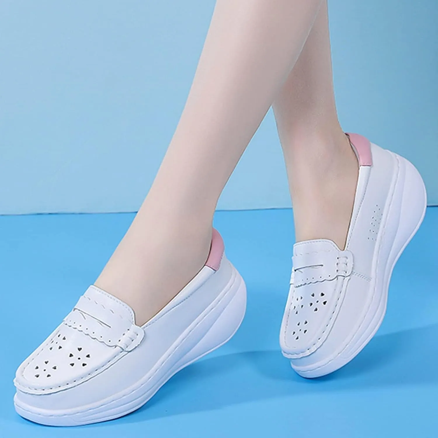 Loafer Work Nursing Shoes,Breathable Lightweight Chef Shoes for Women Food Service,Oil and Slip-Resistant Orthopedic Healthcare Nurse Shoes,with Arch Support