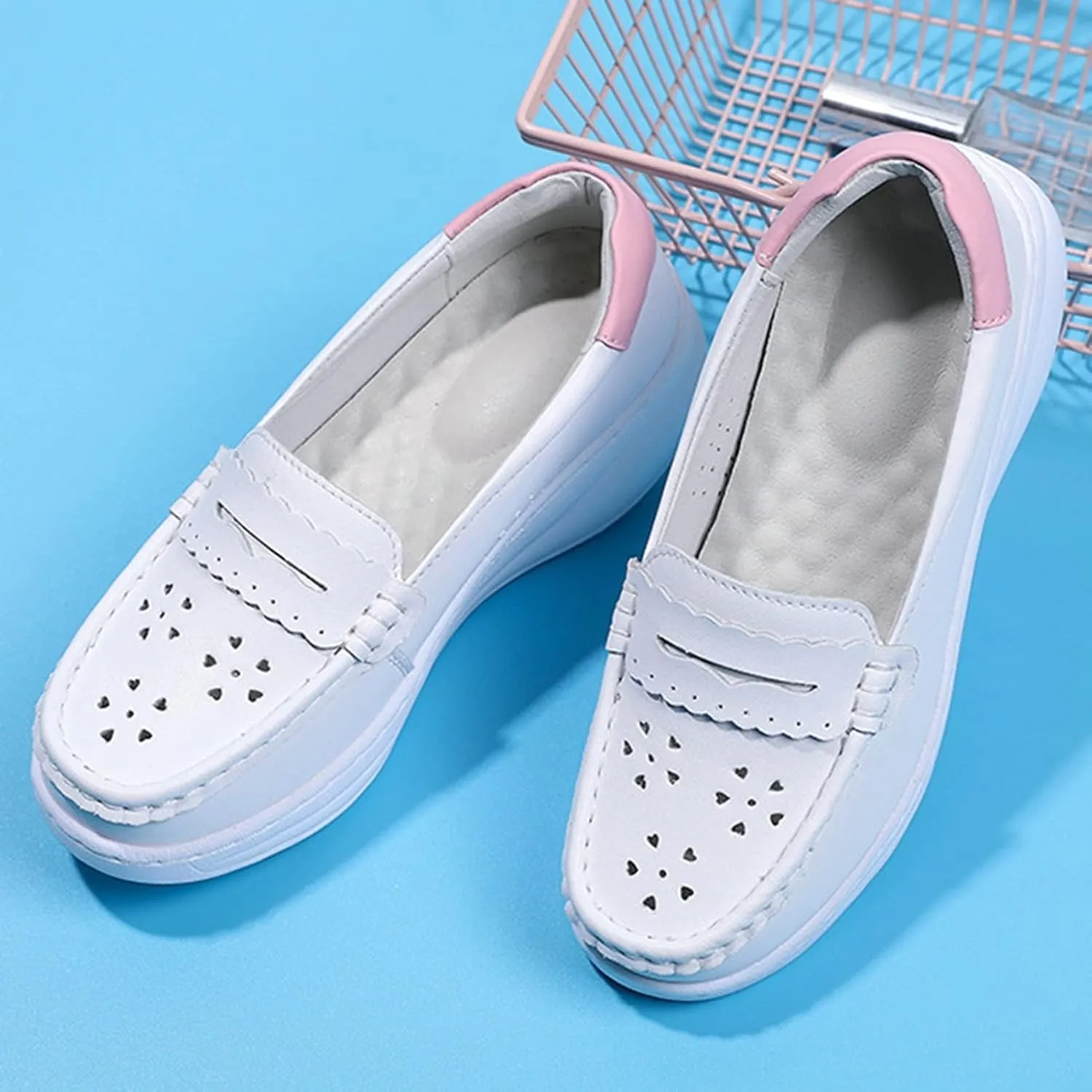 Loafer Work Nursing Shoes,Breathable Lightweight Chef Shoes for Women Food Service,Oil and Slip-Resistant Orthopedic Healthcare Nurse Shoes,with Arch Support
