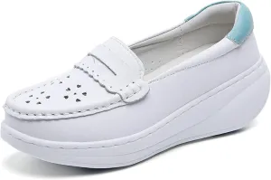 Loafer Work Nursing Shoes,Breathable Lightweight Chef Shoes for Women Food Service,Oil and Slip-Resistant Orthopedic Healthcare Nurse Shoes,with Arch Support