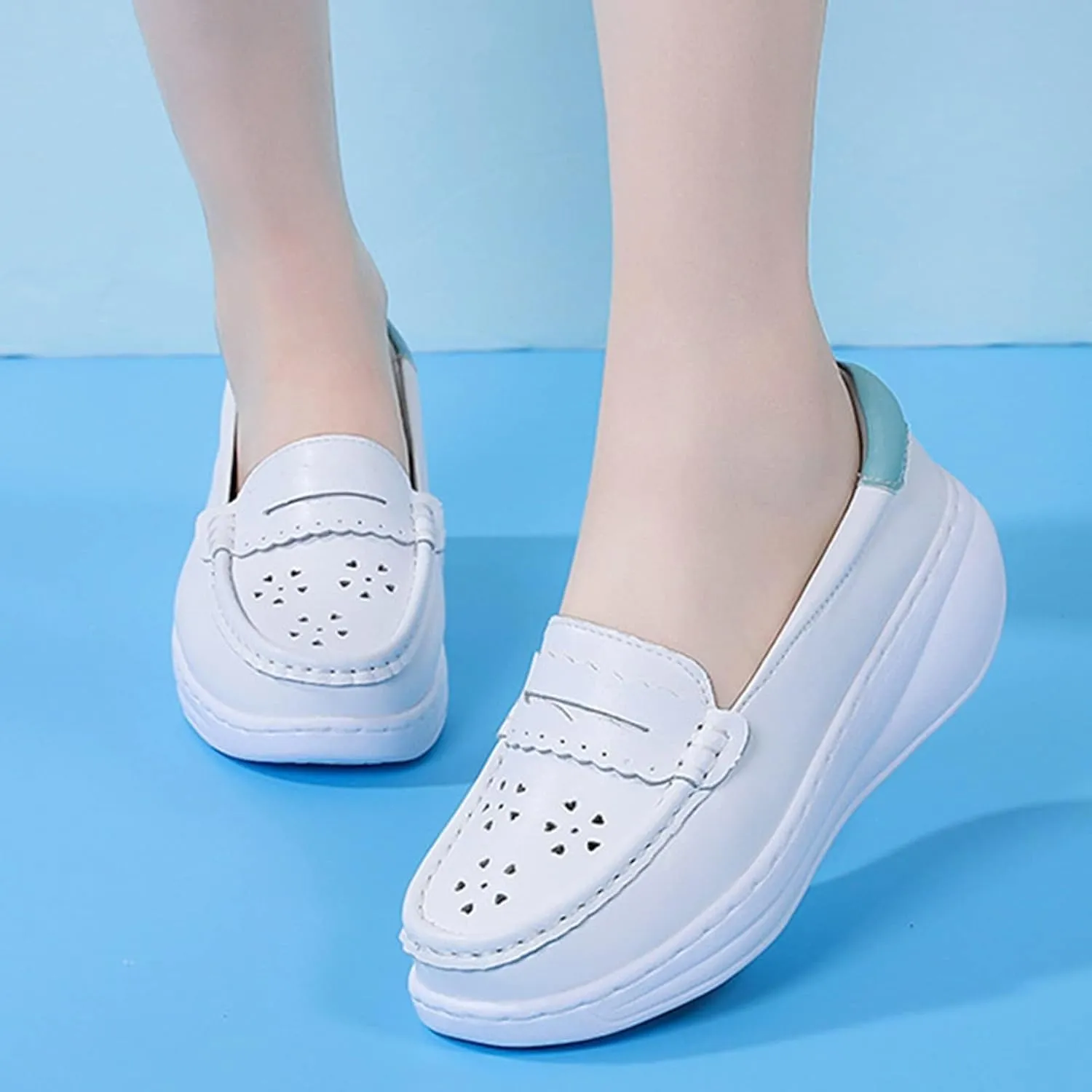Loafer Work Nursing Shoes,Breathable Lightweight Chef Shoes for Women Food Service,Oil and Slip-Resistant Orthopedic Healthcare Nurse Shoes,with Arch Support