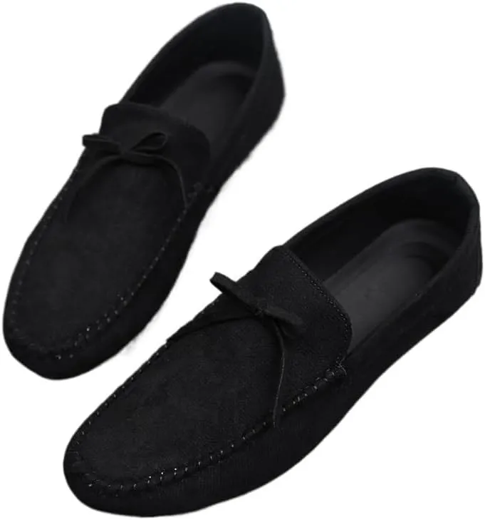 Loafers for Men Round Toe PU Leather Moccasins Shoes Anti-Slip Resistant Comfortable Casual Slip On