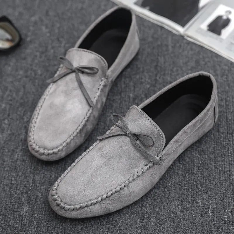Loafers for Men Round Toe PU Leather Moccasins Shoes Anti-Slip Resistant Comfortable Casual Slip On
