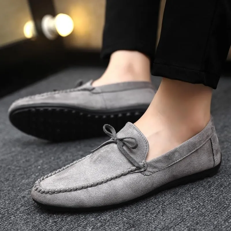 Loafers for Men Round Toe PU Leather Moccasins Shoes Anti-Slip Resistant Comfortable Casual Slip On