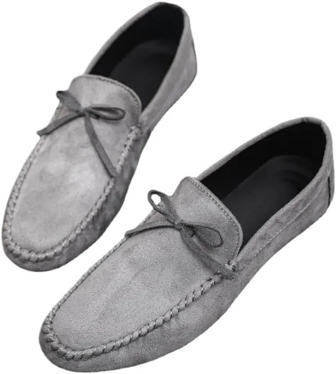 Loafers for Men Round Toe PU Leather Moccasins Shoes Anti-Slip Resistant Comfortable Casual Slip On