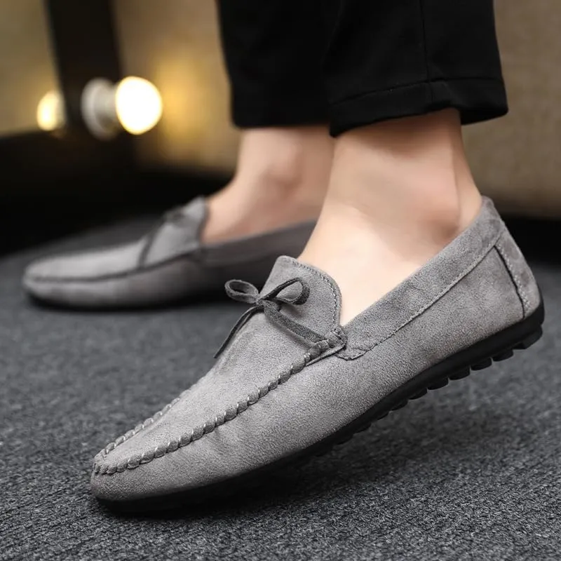 Loafers for Men Round Toe PU Leather Moccasins Shoes Anti-Slip Resistant Comfortable Casual Slip On