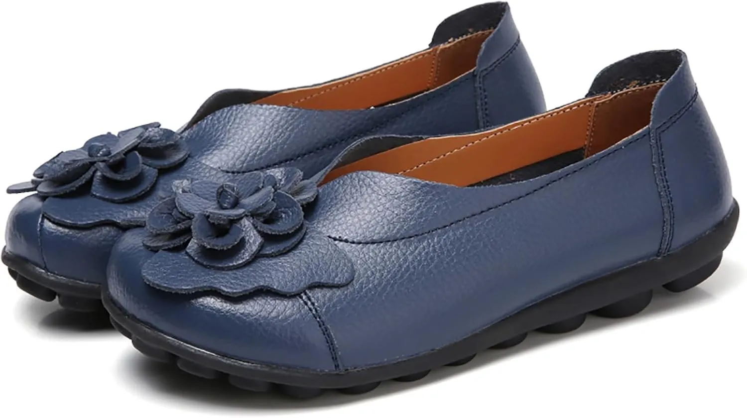 Loafers for Women Comfort Flowers Slip on Soft Sole Flat Lightweight Closed Toe Moccasins Driving Flats Casual Work Office Shoes