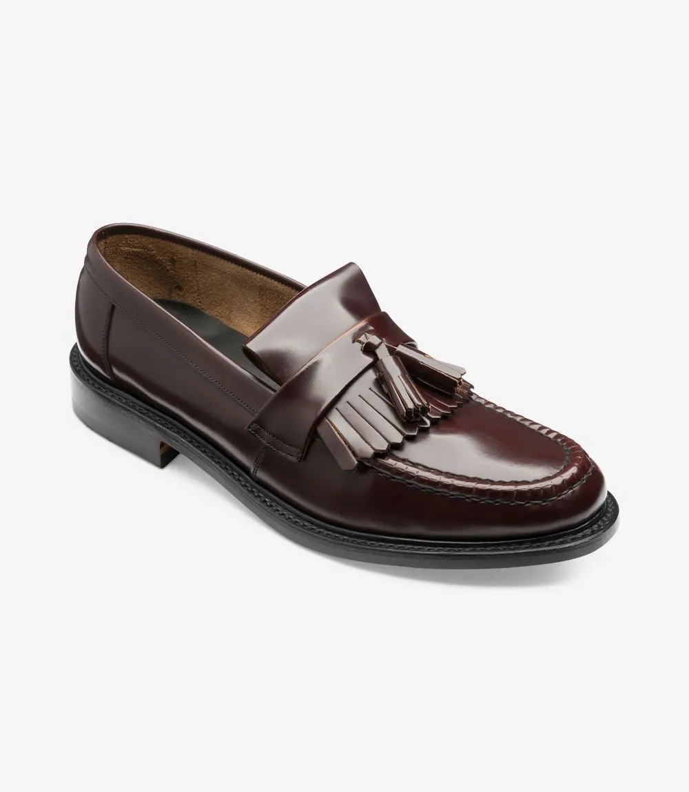 LOAKE BRIGHTON BURGUNDY LOAFER LEATHER SOLE E-NARROW