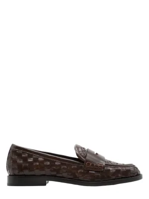 Loeffler Randall Rachel Woven Leather Loafer in Espresso