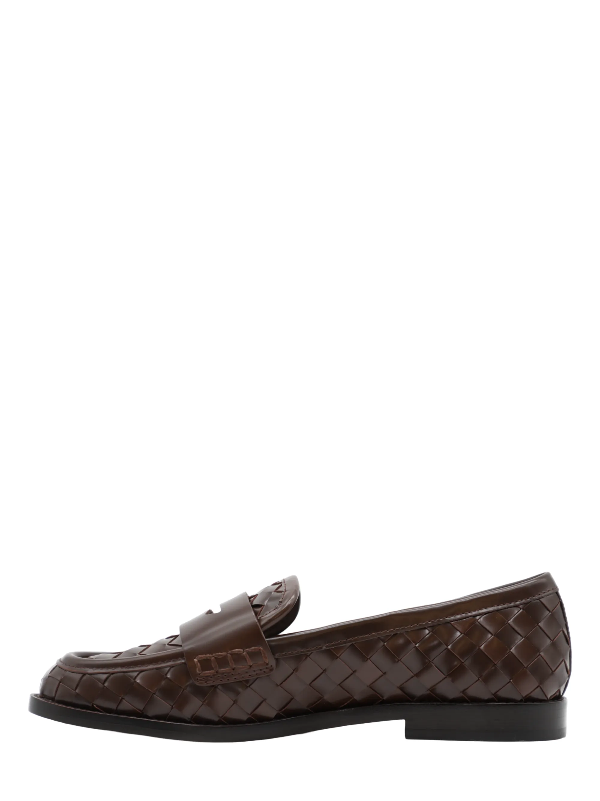 Loeffler Randall Rachel Woven Leather Loafer in Espresso