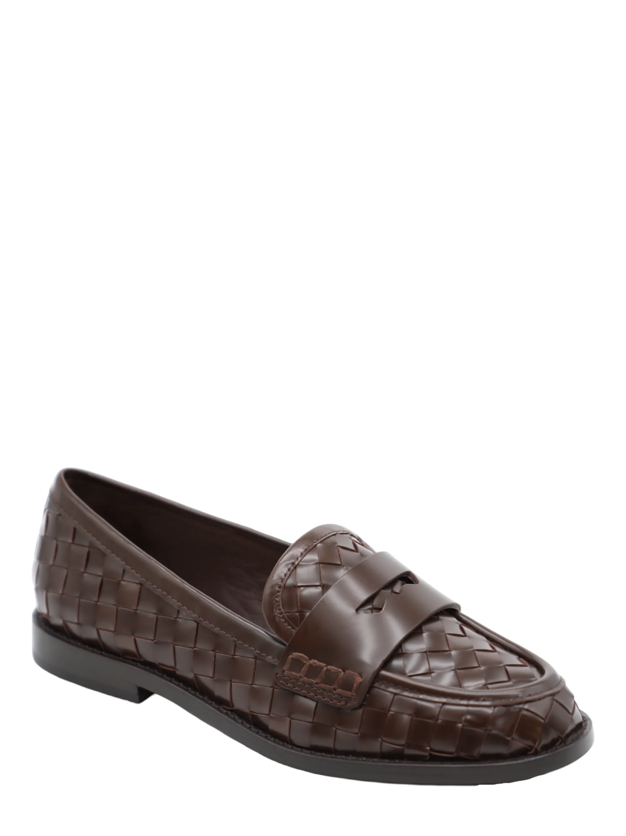 Loeffler Randall Rachel Woven Leather Loafer in Espresso
