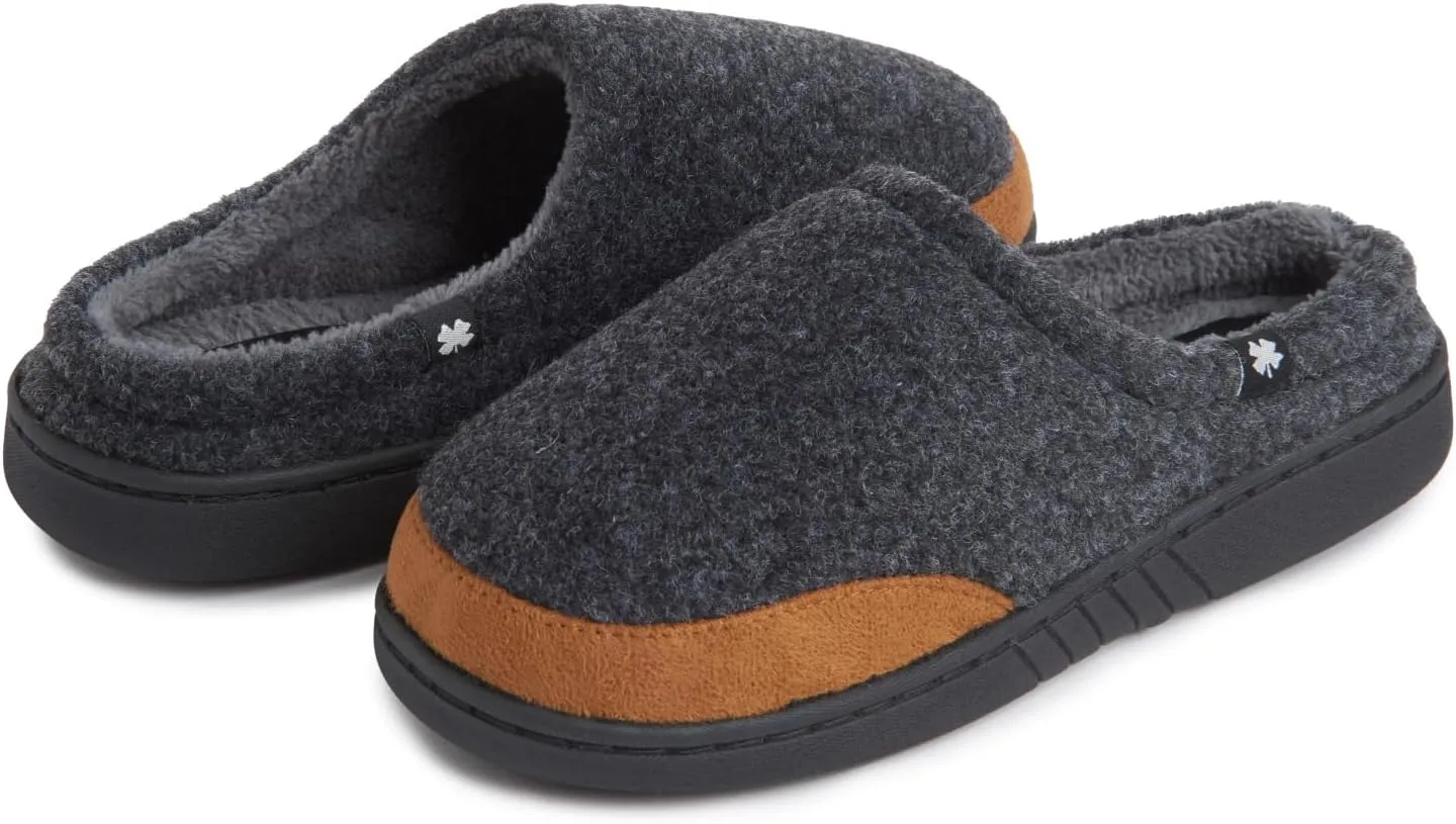 Lucky Brand Boy's Fleece Clog Micro Suede Tab Slippers ?C Comfortable and Cozy Footwear for Boys