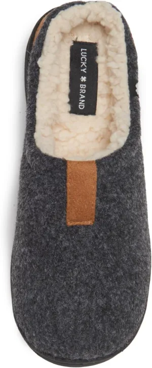 Lucky Brand Boy's Fleece Clog Micro Suede Tab Slippers ?C Comfortable and Cozy Footwear for Boys