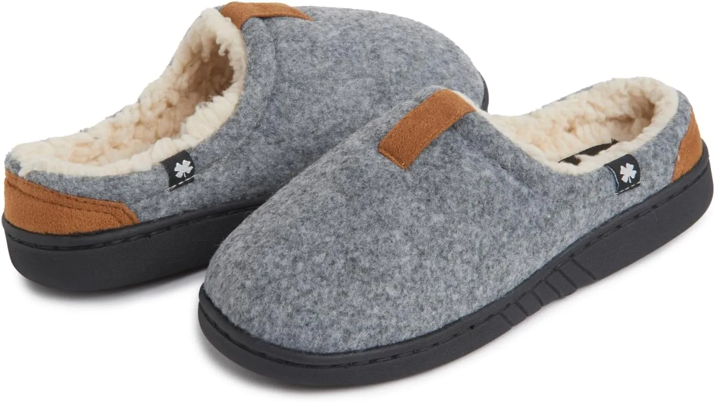 Lucky Brand Boy's Fleece Clog Micro Suede Tab Slippers ?C Comfortable and Cozy Footwear for Boys