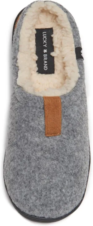 Lucky Brand Boy's Fleece Clog Micro Suede Tab Slippers ?C Comfortable and Cozy Footwear for Boys