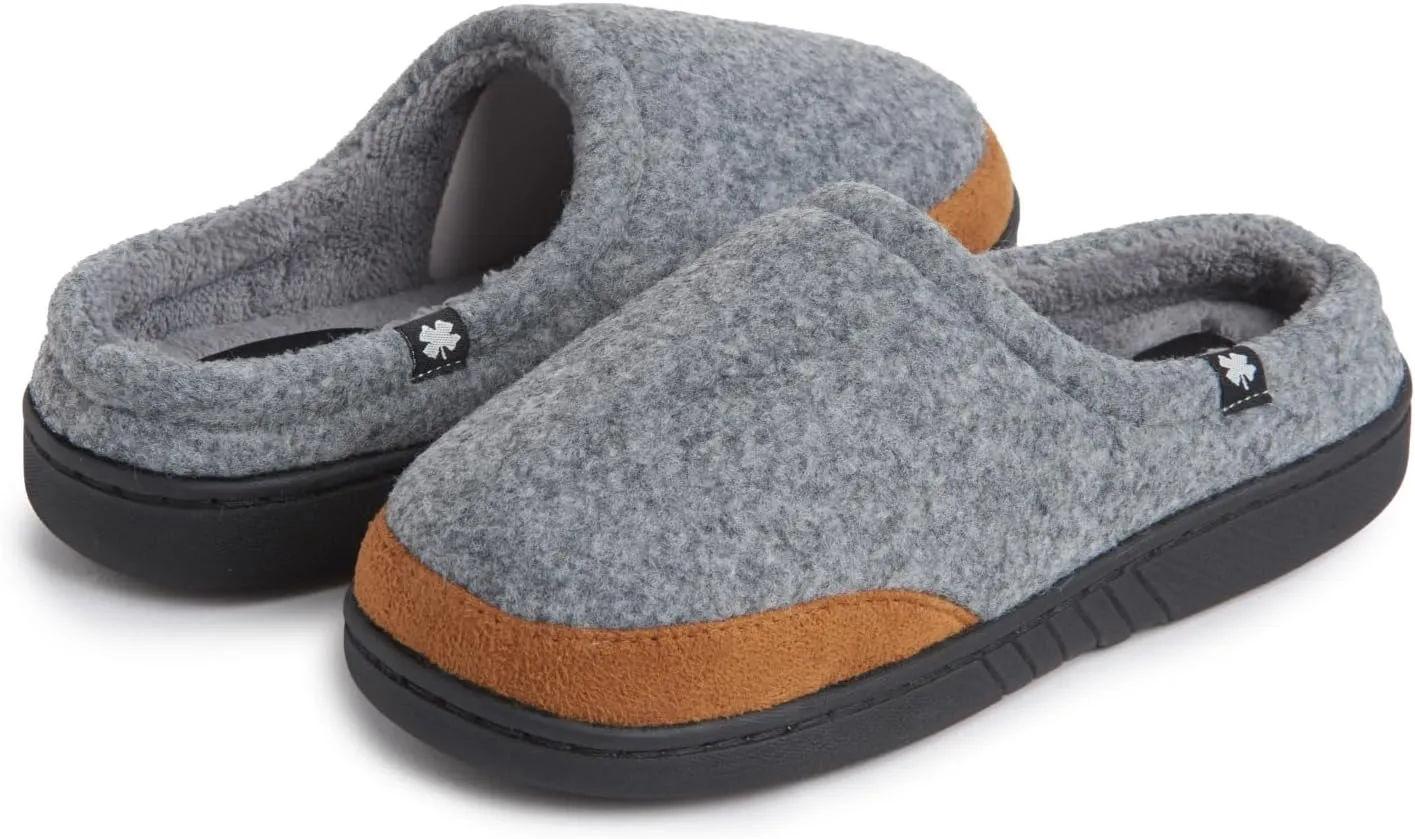 Lucky Brand Boy's Fleece Clog Micro Suede Tab Slippers ?C Comfortable and Cozy Footwear for Boys