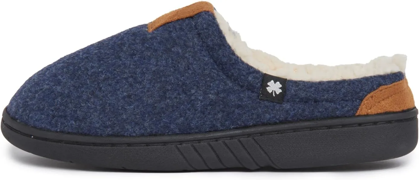Lucky Brand Boy's Fleece Clog Micro Suede Tab Slippers ?C Comfortable and Cozy Footwear for Boys