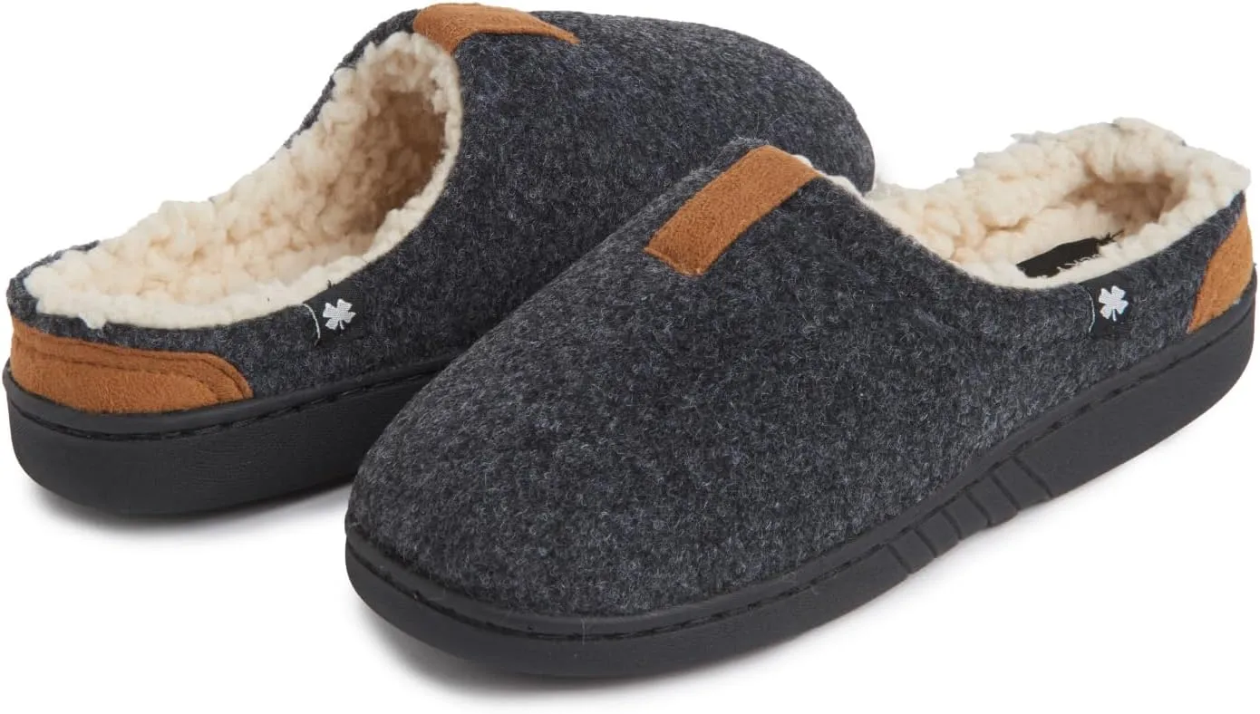 Lucky Brand Boy's Fleece Clog Micro Suede Tab Slippers ?C Comfortable and Cozy Footwear for Boys