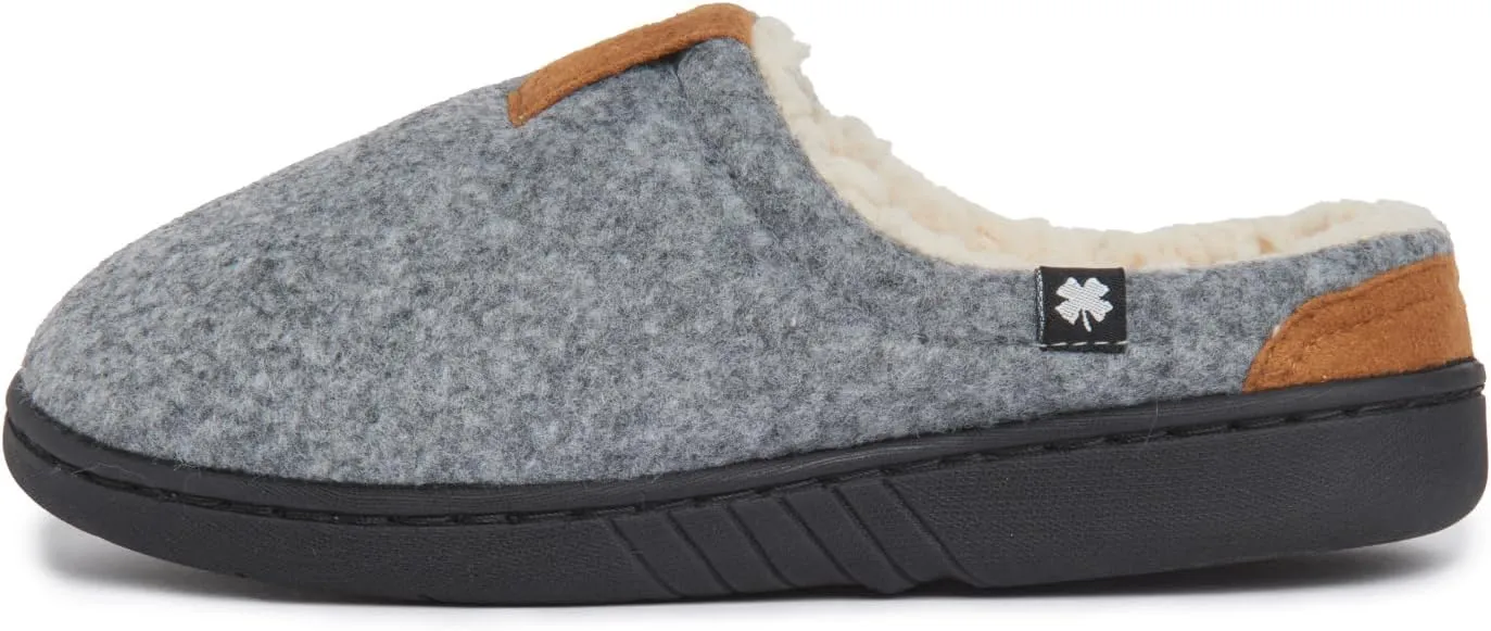 Lucky Brand Boy's Fleece Clog Micro Suede Tab Slippers ?C Comfortable and Cozy Footwear for Boys