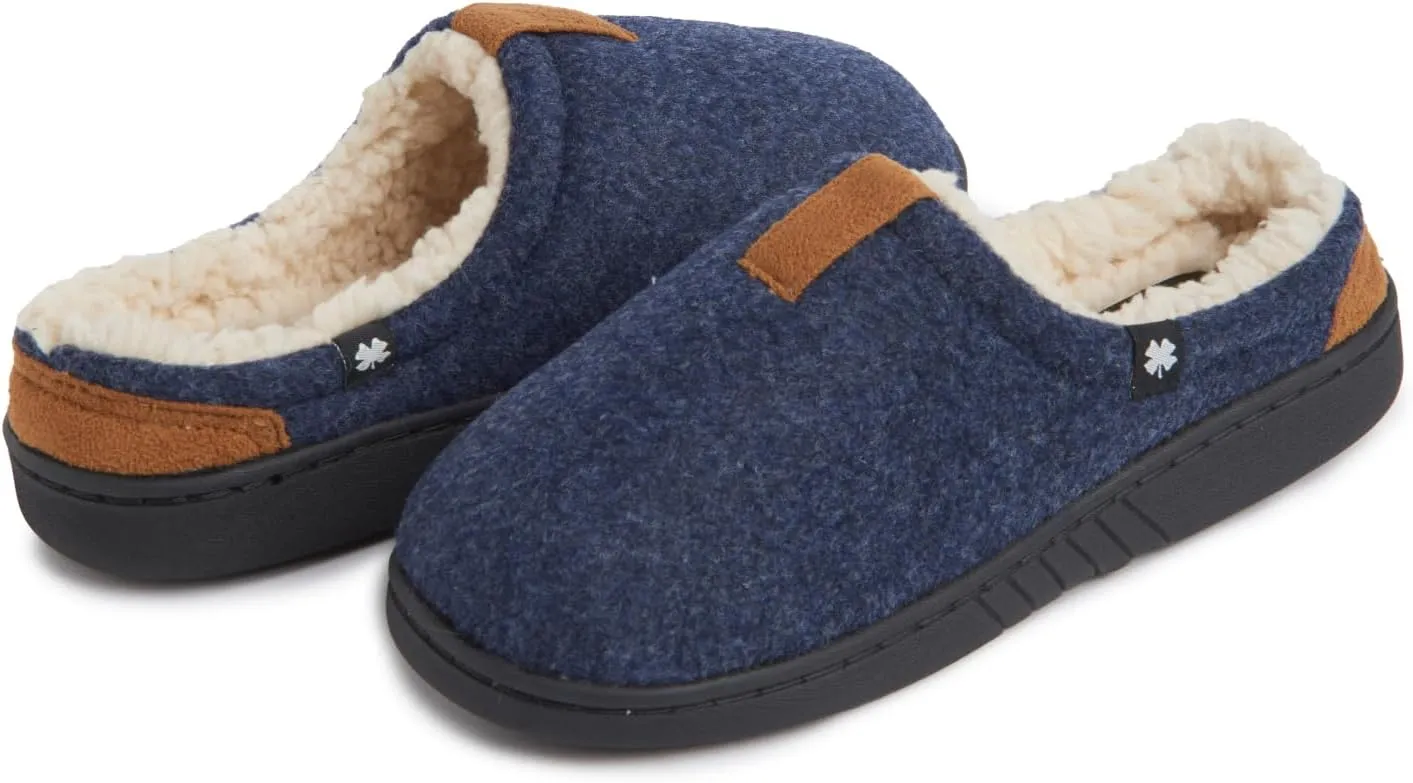 Lucky Brand Boy's Fleece Clog Micro Suede Tab Slippers ?C Comfortable and Cozy Footwear for Boys