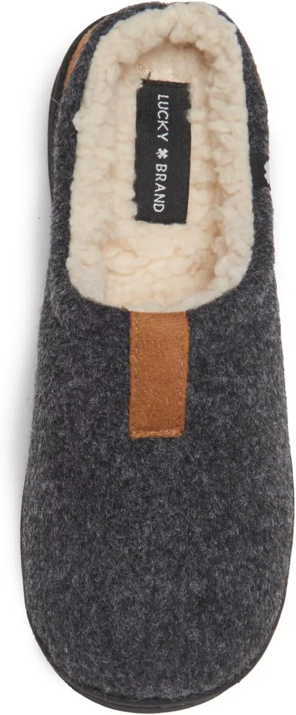 Lucky Brand Boy's Fleece Clog Micro Suede Tab Slippers ?C Comfortable and Cozy Footwear for Boys
