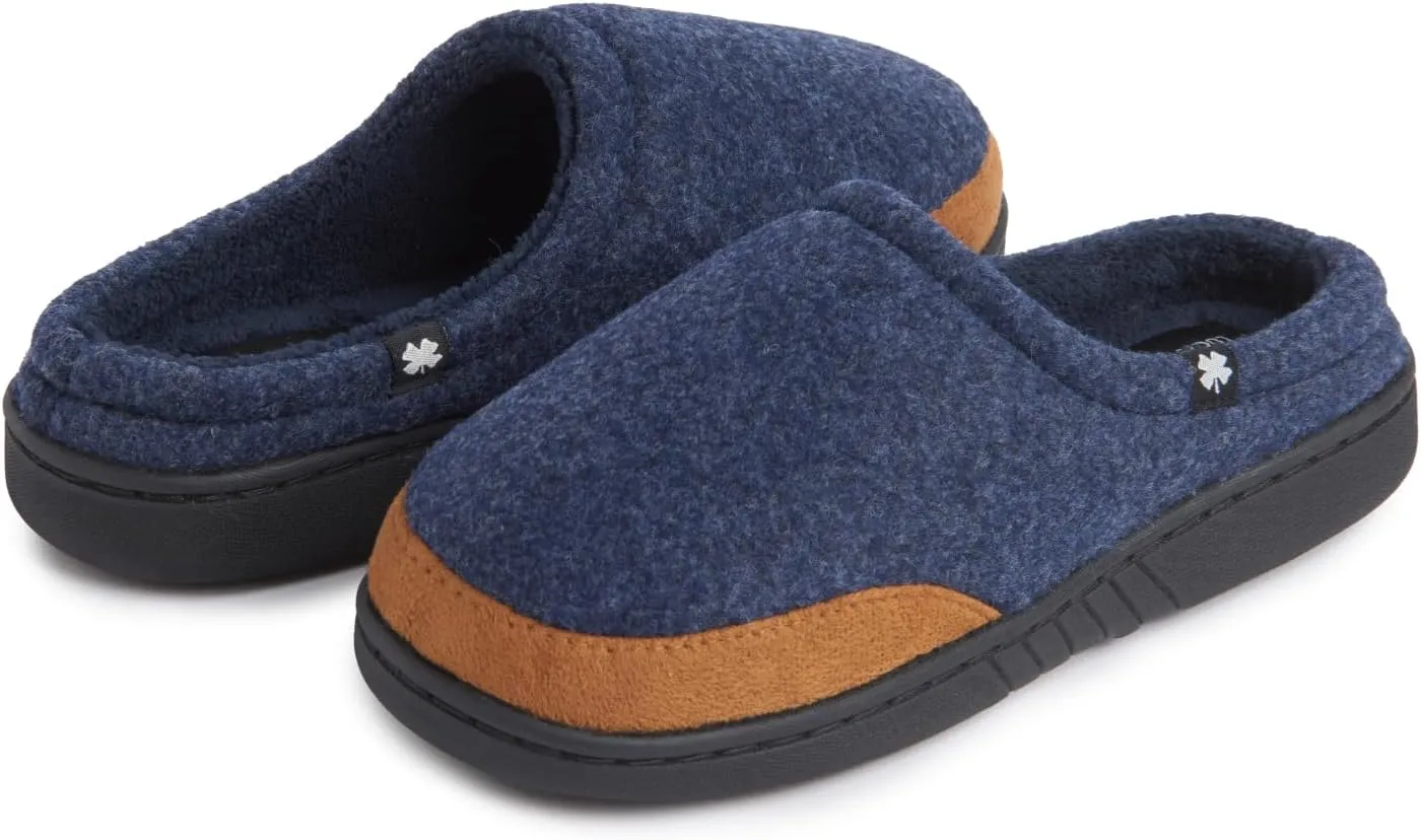 Lucky Brand Boy's Fleece Clog Micro Suede Tab Slippers ?C Comfortable and Cozy Footwear for Boys