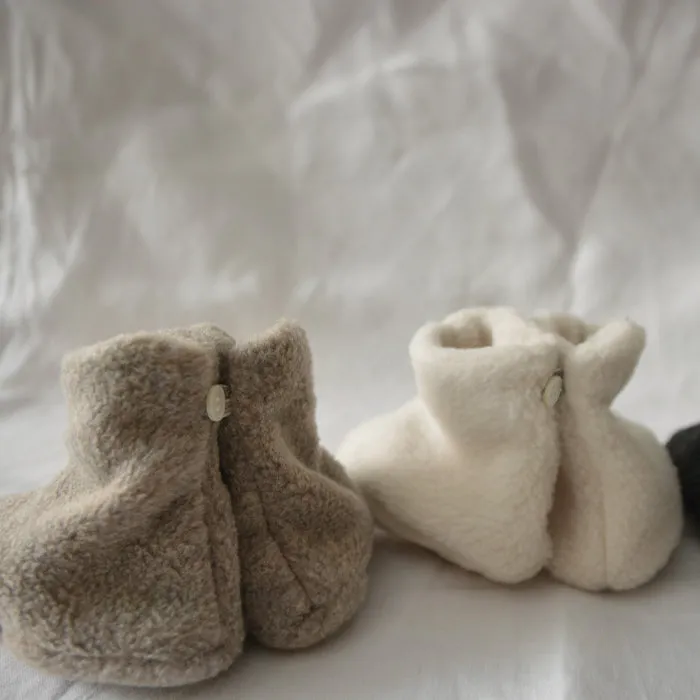 Maki Baby Fleece Booties Ivory Cream