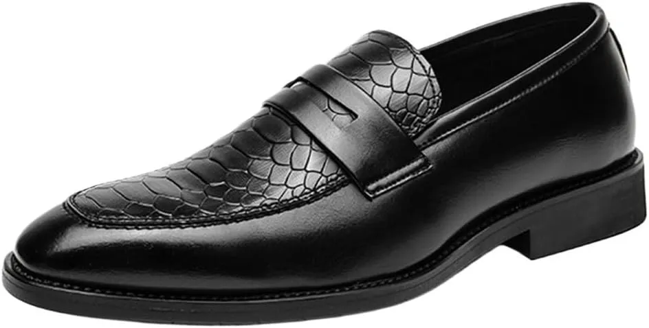 Men Leather Loafers Casual Dress Shoes Slip On Driving Moccasins Comfortable Office Party Fashion