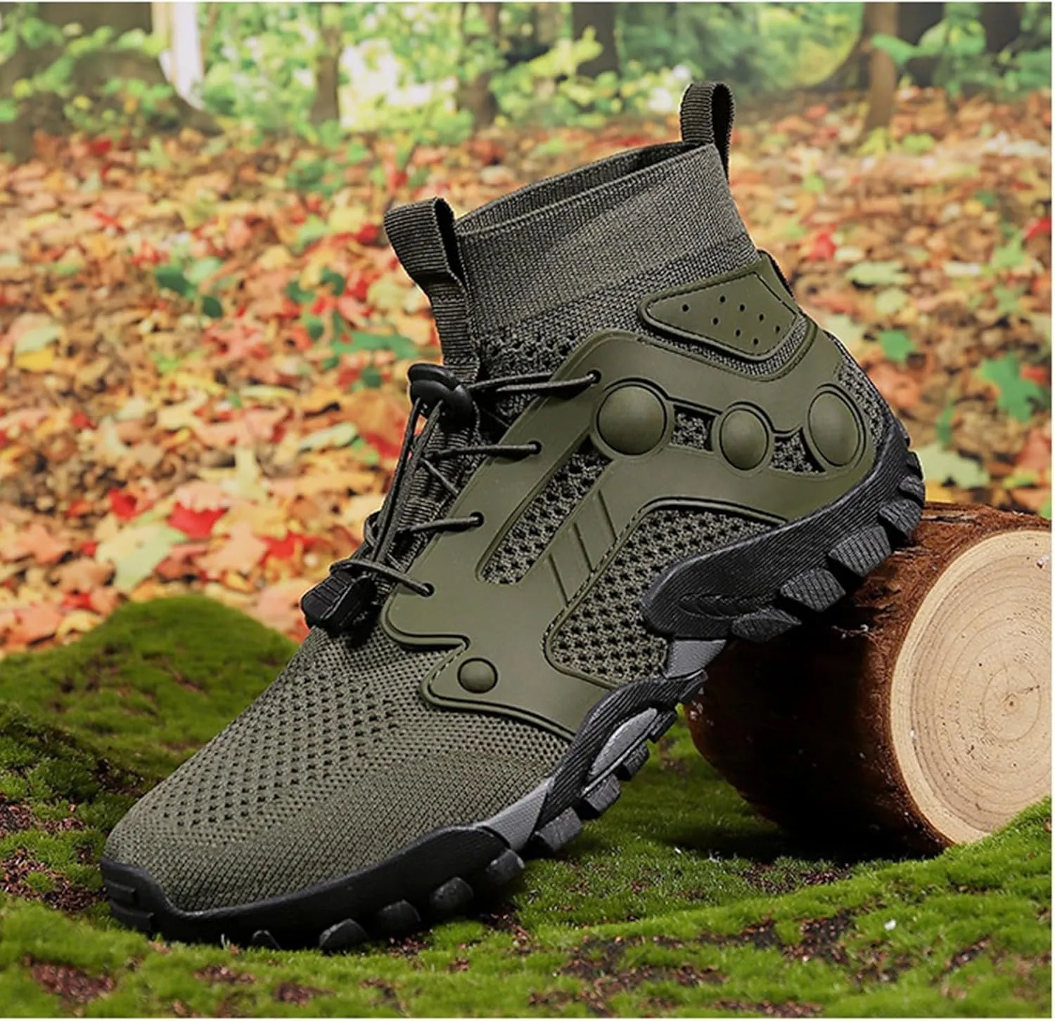 Men's Breathable Outdoor High Rise Hiking Shoes Non-Slip Adventure Ankle Trekking Boots