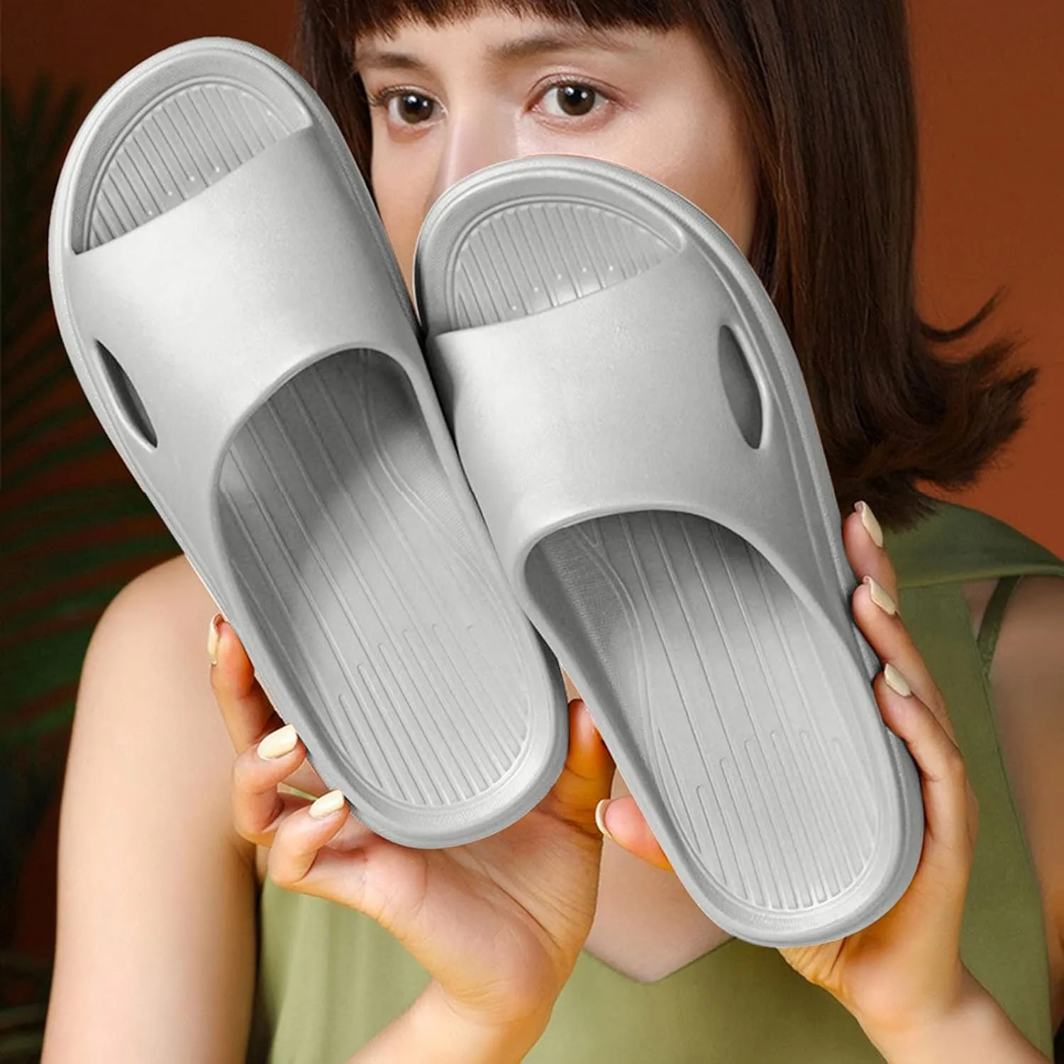 Men's Cloud Slides Pillow Slippers for Shower Sandals Flat Sandals