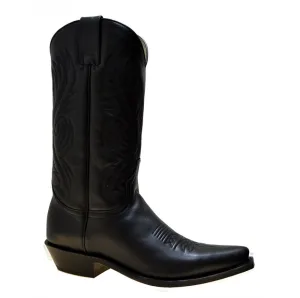 Men's Cowboy Boots Sendra 2605 Black Leather Cuban Heel