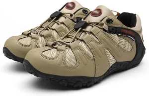 Men's Hiking Shoes, Lightweight, Comfortable, Breathable, Low-Top, Non-Slip, Rock Climbing, Mountaineering (Color : Sand, Size : 10)