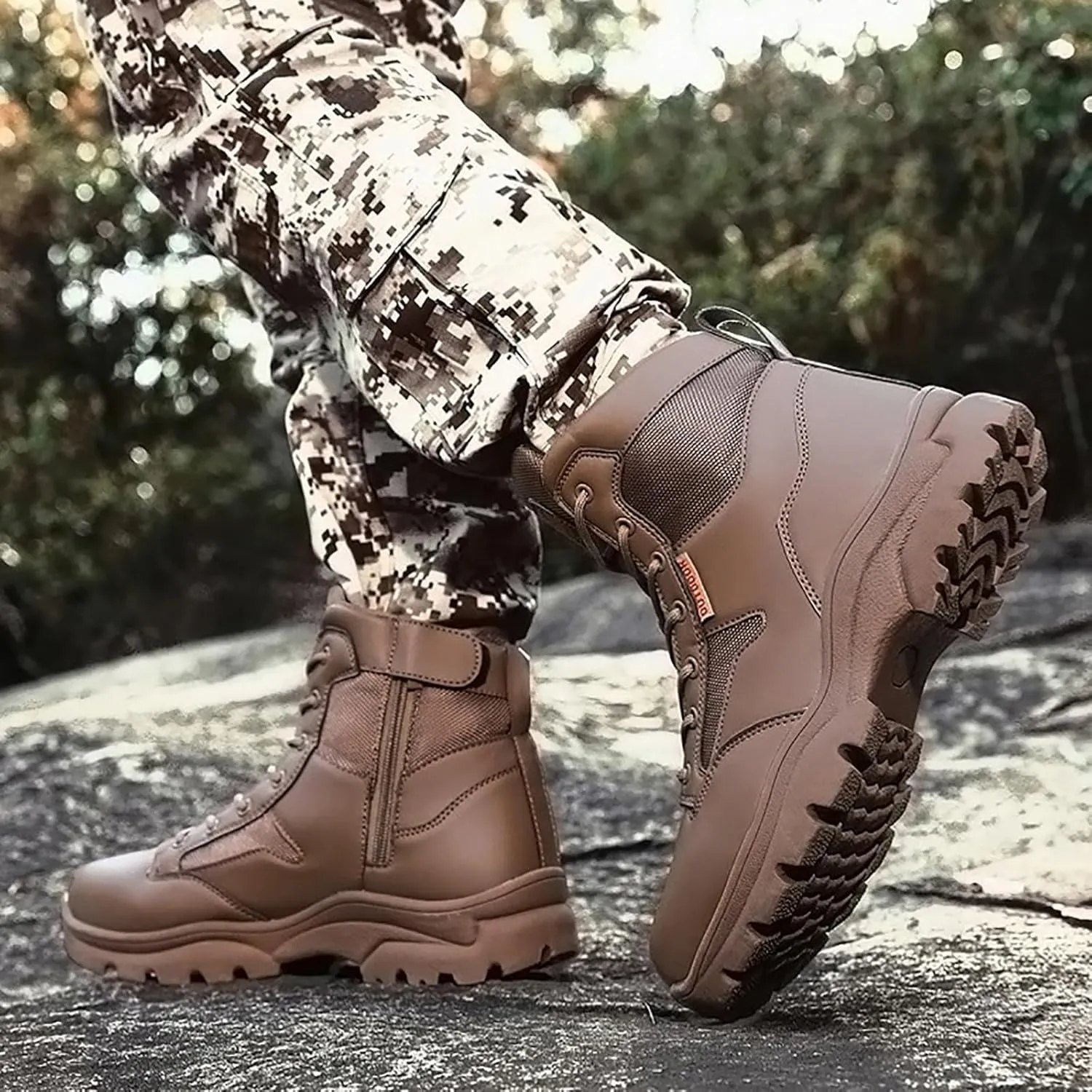 Men's Lace Up Breathable High Top Boots Waterproof Tactical Boots Military Army Outdoor Shoes For Hiking Climbing