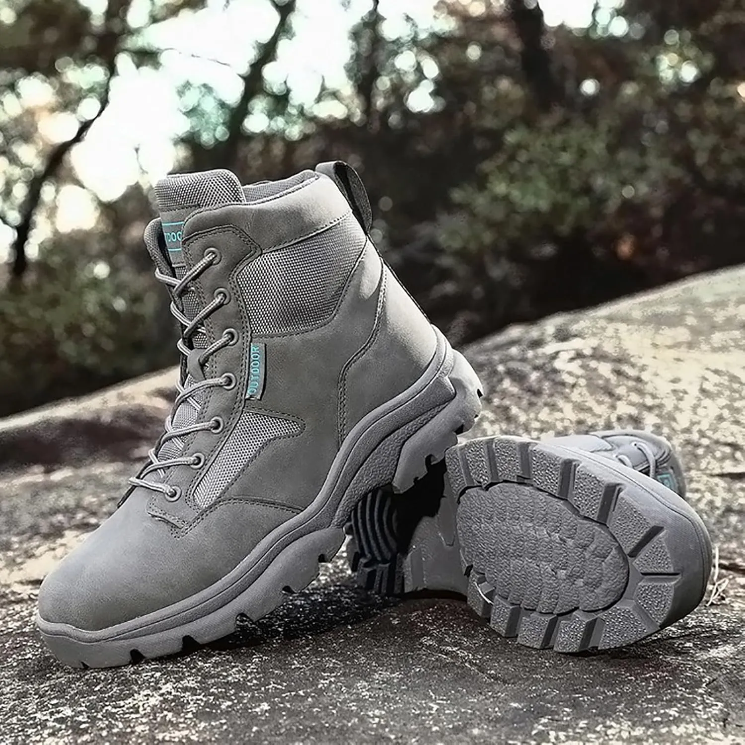 Men's Lace Up Breathable High Top Boots Waterproof Tactical Boots Military Army Outdoor Shoes For Hiking Climbing