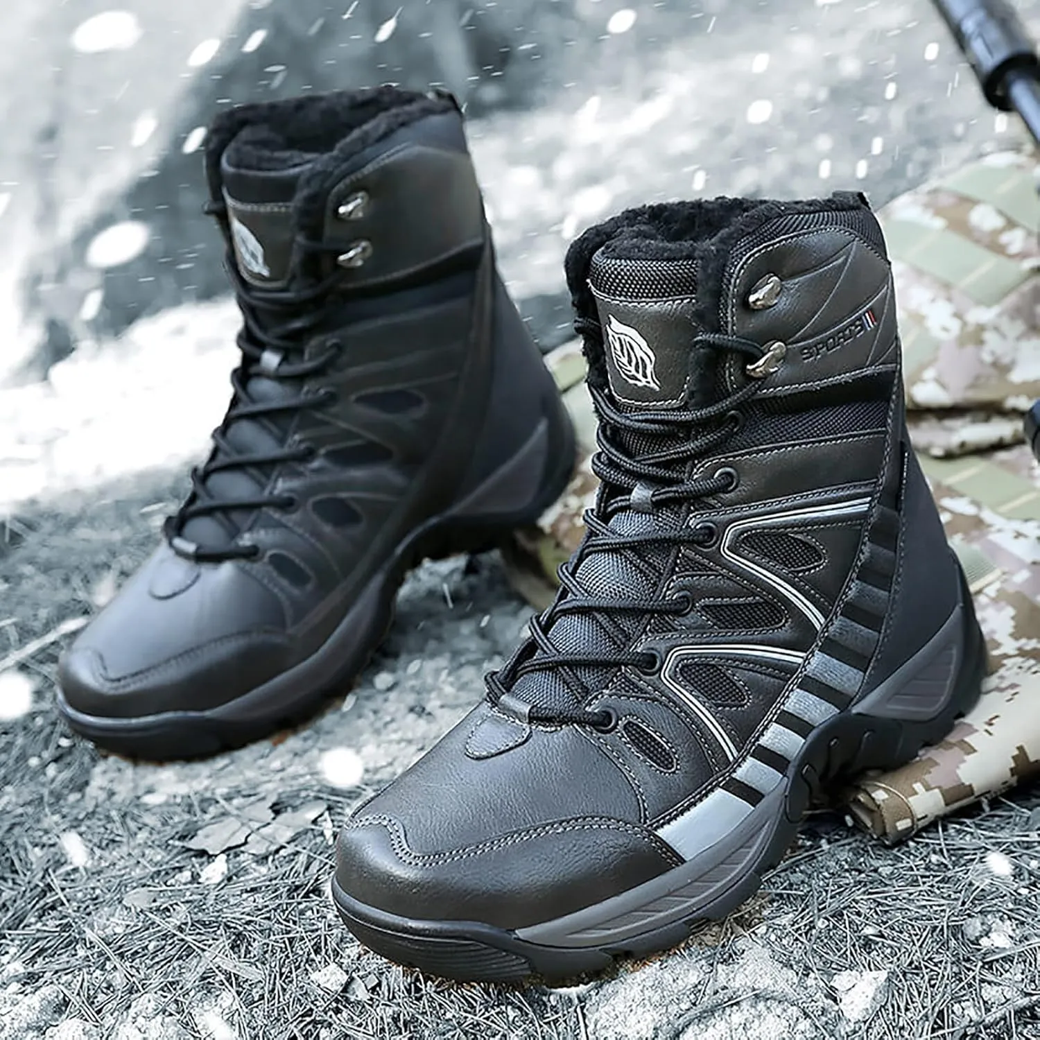 Men's Lace Up Breathable High Top Boots Waterproof Tactical Boots Military Army Outdoor Shoes For Hiking Climbing