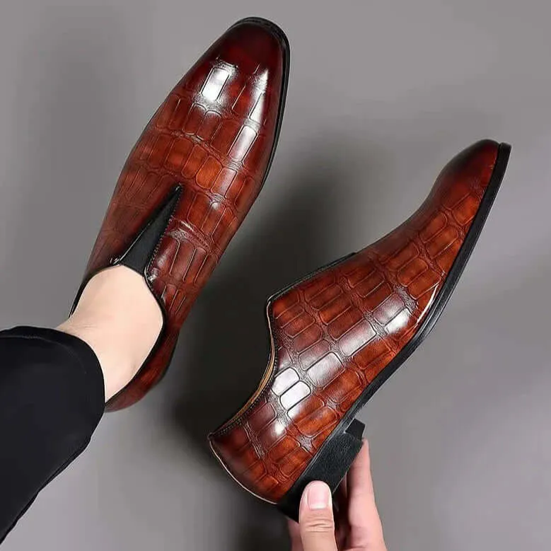 Men's Leather Loafers with Cushioned Insole