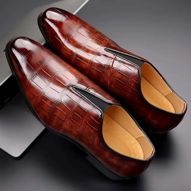 Men's Leather Loafers with Cushioned Insole