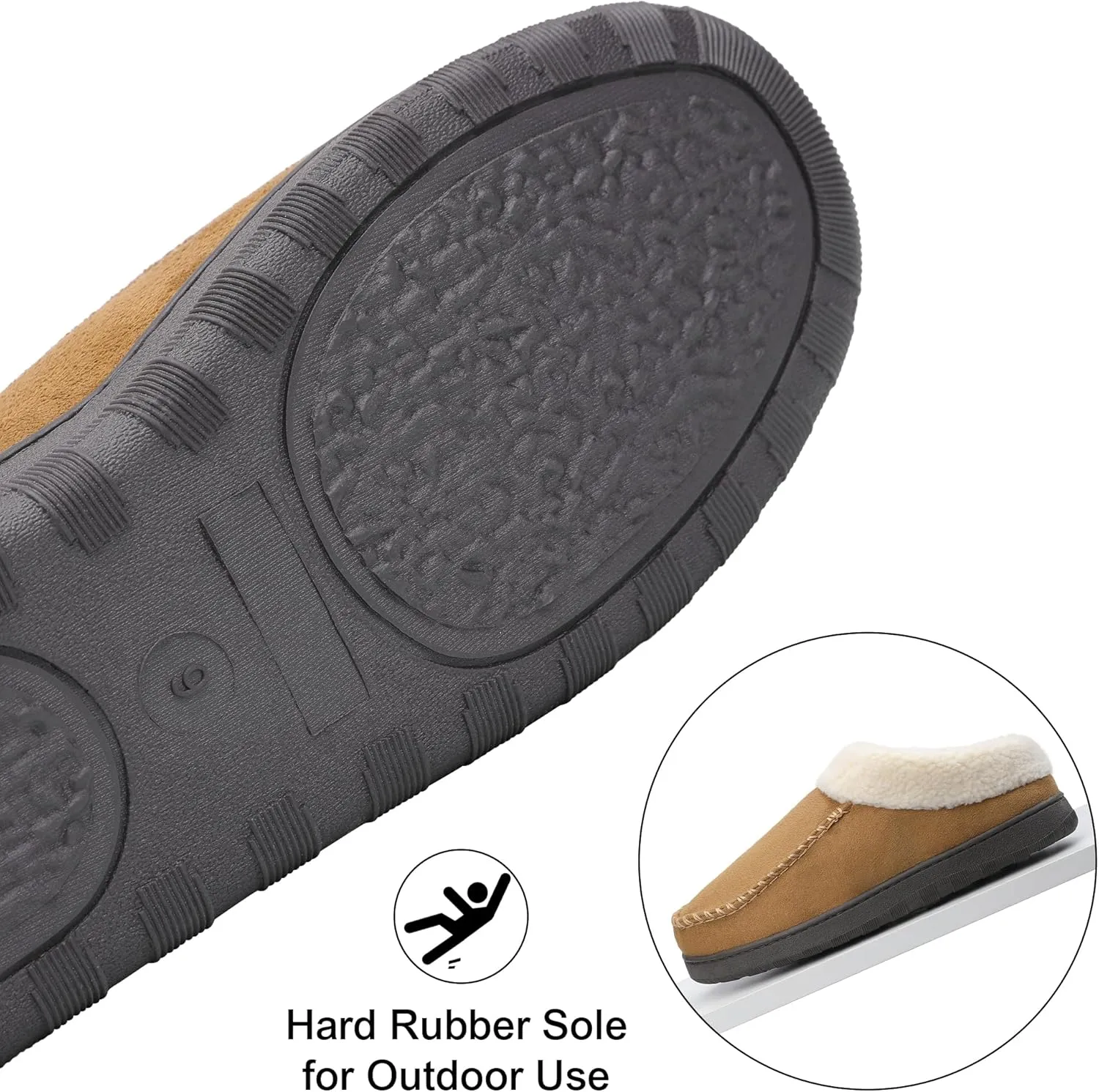 Men's Slippers House Shoes Furry Indoor&Outdoor Mocassin Anti-Slip slipper for men