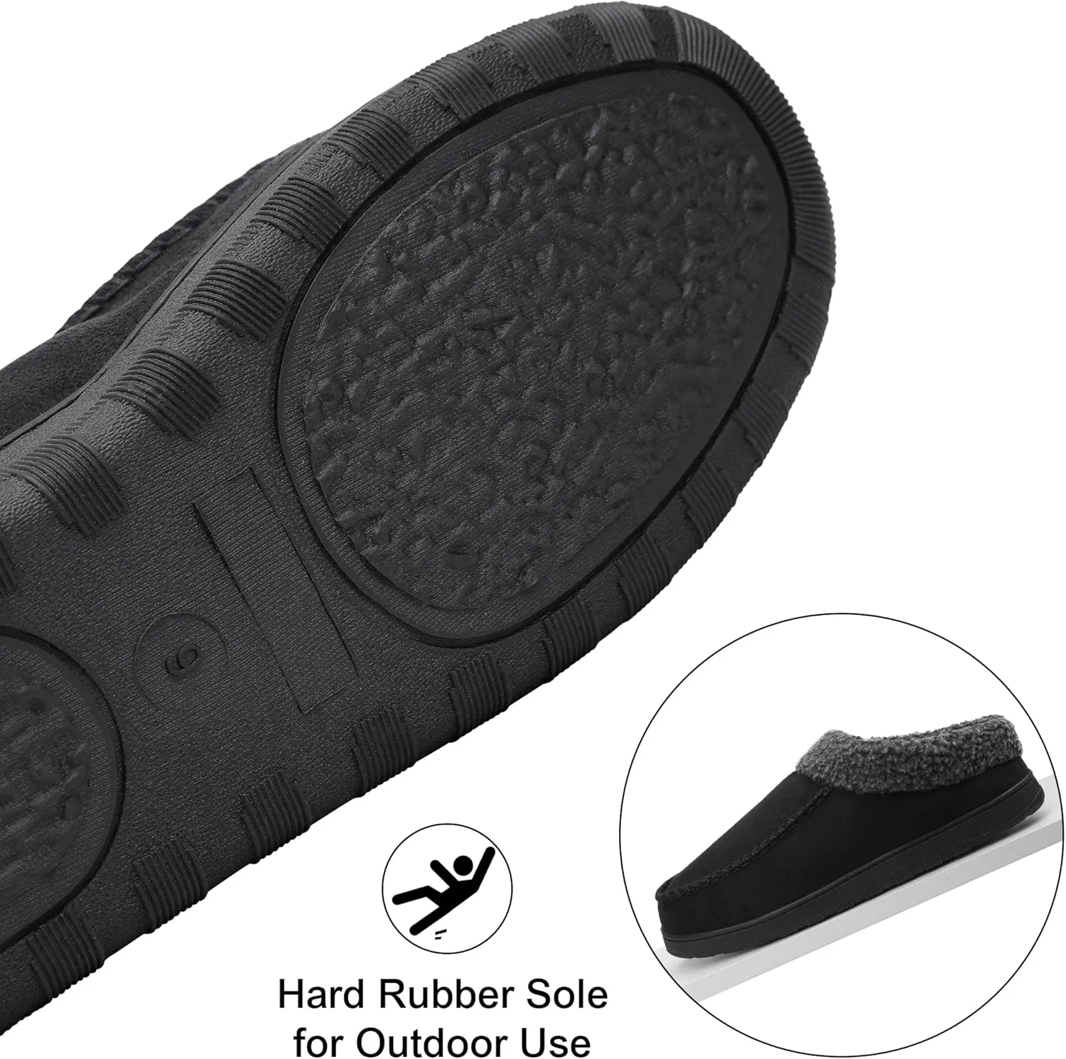 Men's Slippers House Shoes Furry Indoor&Outdoor Mocassin Anti-Slip slipper for men