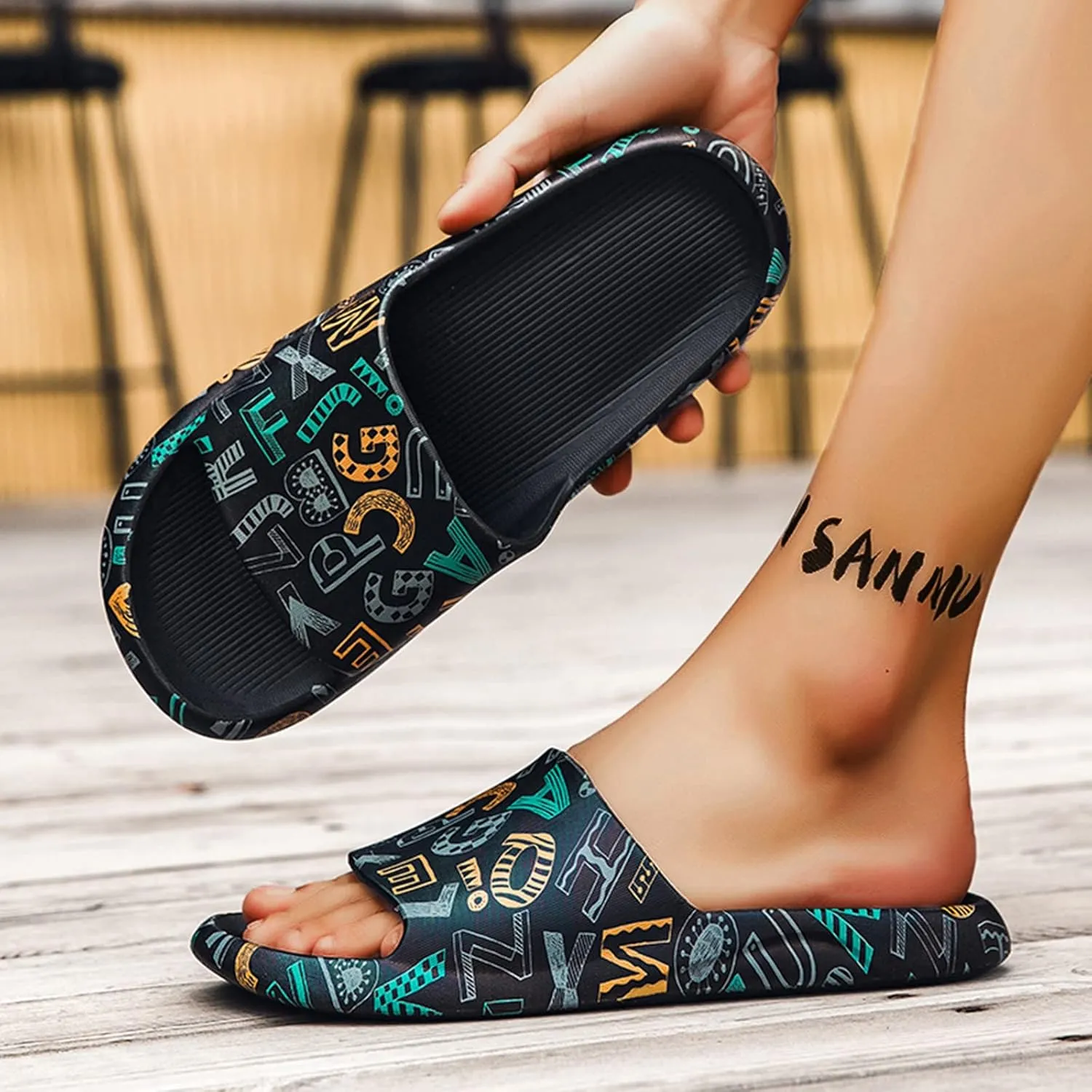 Mens Slippers Mens Slippers Outdoor Indoor Home Beach Non Slip Sandal Indoor Slipper for Gym Soft Sole Foldable Flats for Women Non Slip Pool Beach Bathroom Travel Womens Sandal