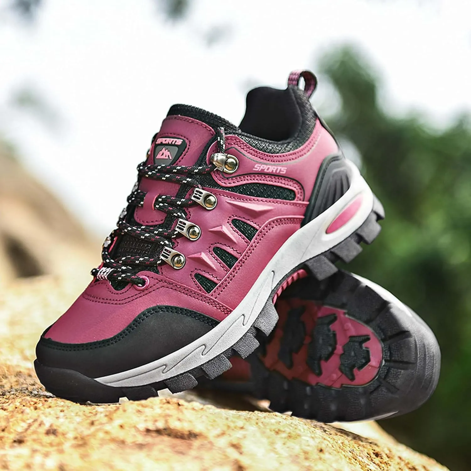 Men's Women's Waterproof Hiking Shoes Non-Slip Breathable Climbing Shoes Outdoor Sports Shoes Comfortable Lightweight Travel Camping Walking Shoes