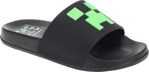 Minecraft Official Boys Creeper Sport Slide Sandals, Comfort, Casual, Pool, Slide, Outdoor